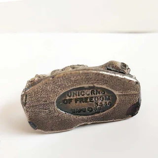 Vintage 80’s pewter Unicorns of Freedom