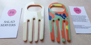 The Pink Badger Resin Salad Servers