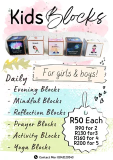 Prayer Blocks, Evening Blocks, Yoga Blocks, Exercise Blocks FOR KIDS