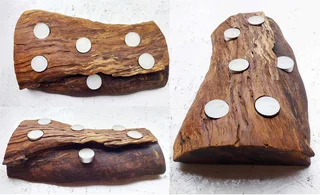 Solid wood slice candle holder Boskruin / Linden. Pudo