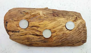 Unique solid wood slice candle holder