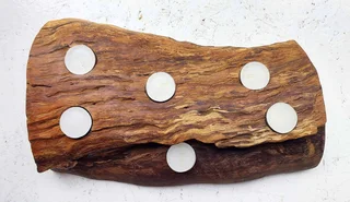 Unique solid wood slice candle holder