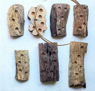 Unique solid wood slice candle holder