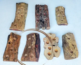 Unique solid wood slice candle holder