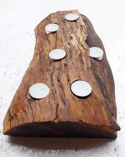 Unique solid wood slice candle holder
