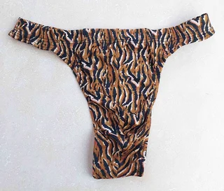Animal print thong for men