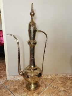 Two Extra Large Brass Wine Jugs