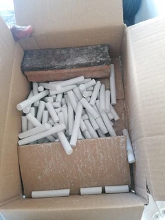 Chalk board duster with white chalk