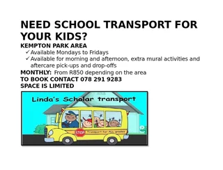 School Transport Around Kempton Park