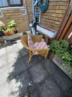 Wicker chair plus cusions in good condition R275