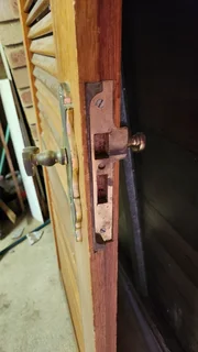 Louvre Double Doors with handles, hinges and locks