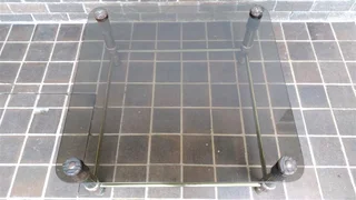 Retro Square Glass Coffee Table for sale