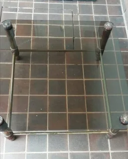 Retro Square Glass Coffee Table for sale