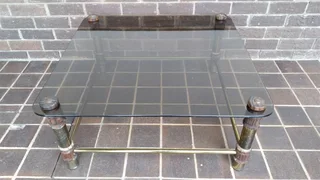 Retro Square Glass Coffee Table for sale