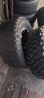 A set of  17inch Land Cruiser mags and tyres with spare rim and tyre