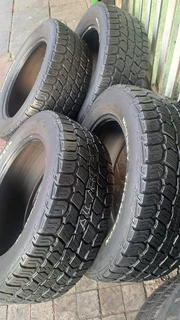 A set of 275/55/20&#34; Mickey Thompson A/T tyres are like 75 to 80% thread life