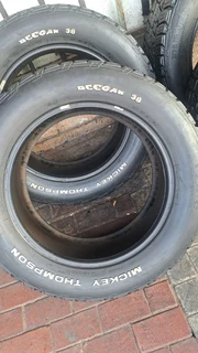 A set of 275/55/20&#34; Mickey Thompson A/T tyres are like 75 to 80% thread life