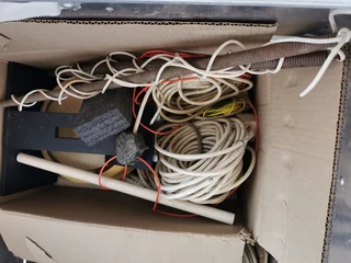 house wires, various conduit, connectors, insulation box, geyser-wise, etc.