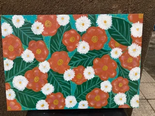 Acrylic art  a2 floral tropical theme lovely gift idea