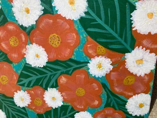 Acrylic art  a2 floral tropical theme lovely gift idea