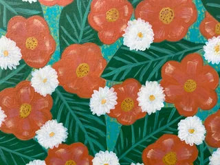 Acrylic art  a2 floral tropical theme lovely gift idea