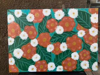 Acrylic art  a2 floral tropical theme lovely gift idea