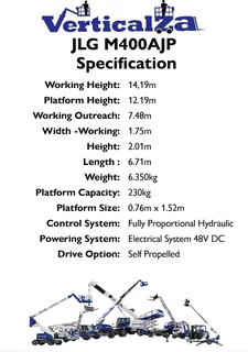 VerticalZA 14m battery articulating cherry picker