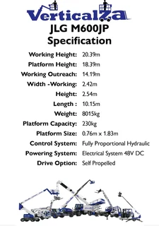 VERTICALZA 20m battery operated telescopic cherry picker boomlift