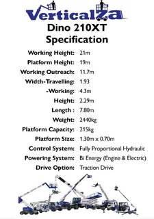 VerticalZA Cherry Picker Dino 210T - 21m, PORTABLE TRAILER-MOUNTED Manlift