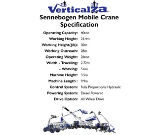 VerticalZA Mobile Crane SENNEBOGEN 643 M – 30m  40 tons