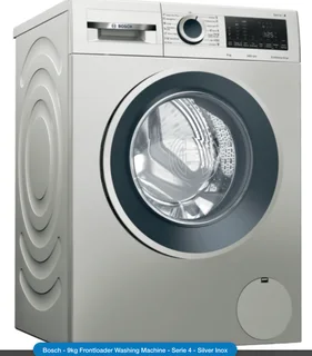 Large Bosch 9kg Frontloader Washing Machine - Series 4 - Silver Inox - 2 Yrs Old