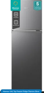 Hisense Fridge/Freezer - 154L Top Freezer - Titanium Silver - Neat Condition