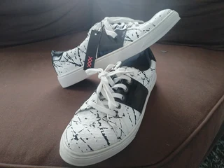 BNWT Maria Marie White/Black XXX Leather Shoes Size 6,5 Eur 40