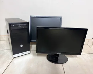 Old PC, with 2x Screens (No Hard Drive)