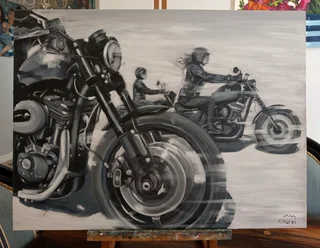 Harley oil painting