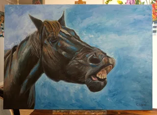 Horse oil painting