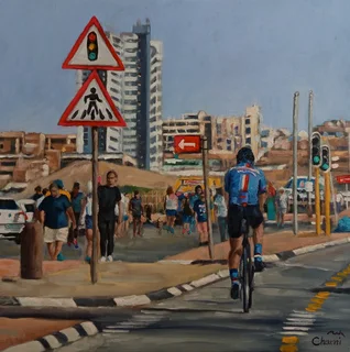 Street scene oil painting