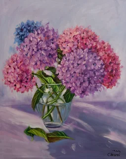 Hydrangeas oil painting
