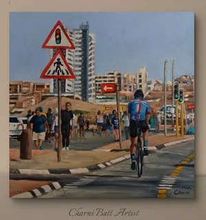 Street scene oil painting
