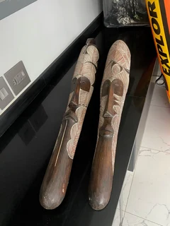 Magnificent Large African Mask Pair Wall Mounting Reduced Price