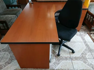 Office Desk with Side Drawers &amp; Chair