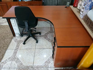 Office Desk with Side Drawers &amp; Chair