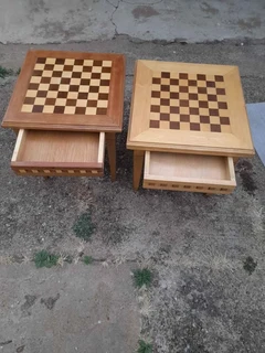 Chess side table with no chess play pieces