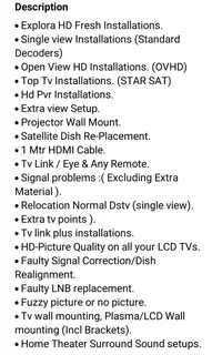 Cctv, Dstv and Open View HD installation plus services