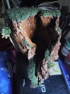 Painted/varnished Tree Stump With Fountain Like Look, Add Your Touch.  For Sale At Sea View/bellair.