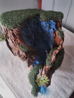 PAINTED/VARNISHED TREE STUMP WITH FOUNTAIN LIKE LOOK, ADD YOUR TOUCH.  FOR SALE AT SEA VIEW/BELLAIR.