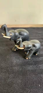 Wooden Elephant Figurines