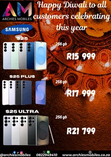 Samsung S25 range. Samsung S25, Samsung 25 plus, Samsung S25 ultra. 256 gb.