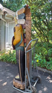 WOODEN APACHE STATUE FOR SALE