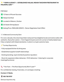 Restaurant/Takeaway in the Malvern area